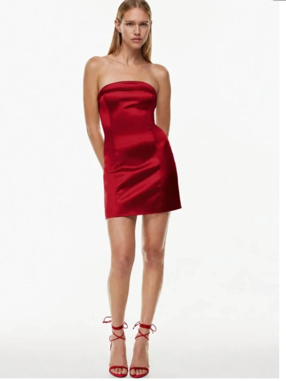Aritzia Shimmer Satin Tube Dress